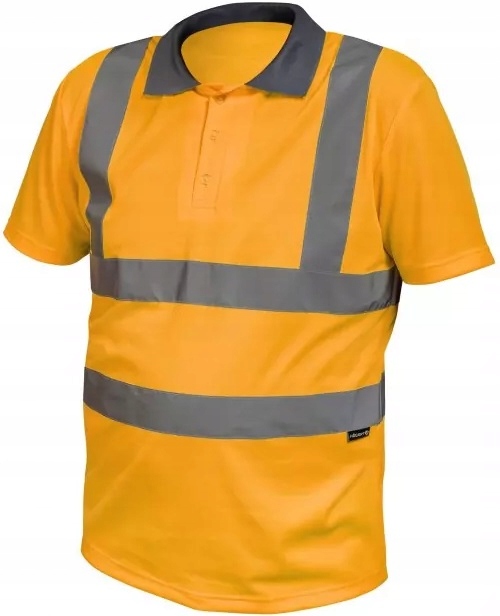 KOSZULKA POLO robocza ODBLASKOWA OSTRZEGAWCZA męska WYSOKA JAKOŚĆ HOEGERT M
