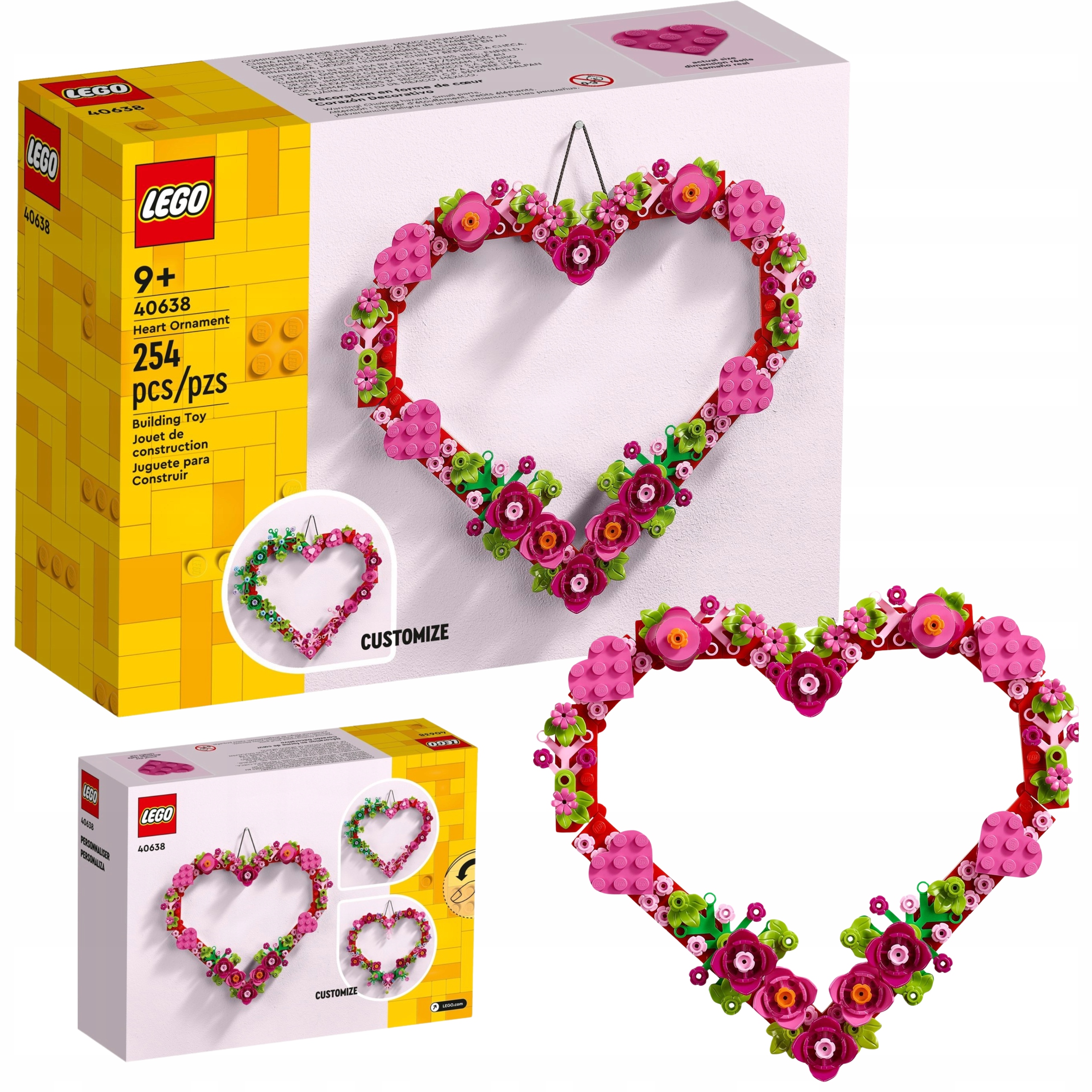 LEGO OZDOBA W KSZTAŁCIE SERCA 40638 - ZESTAW KLOCKÓW OKOLICZNOŚCIOWYCH