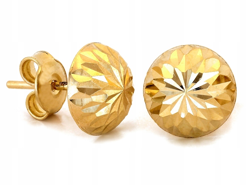 Náušnice zlaté 585 zdobené připínáčky u ucha na tyči k Valentýnu