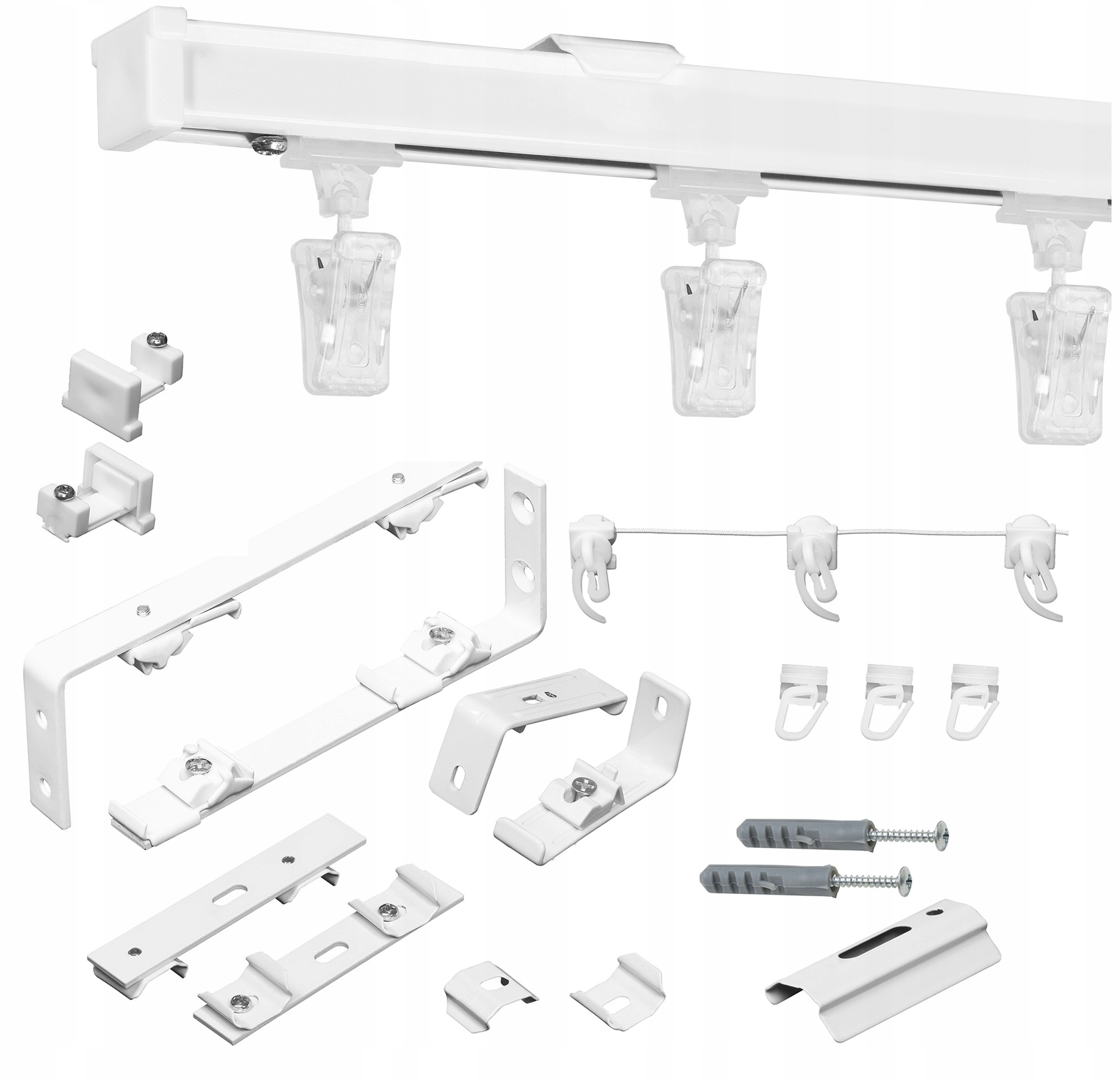 

Aluminiowy Karnisz Ks Komplet 1-tor Wymiar 120 cm