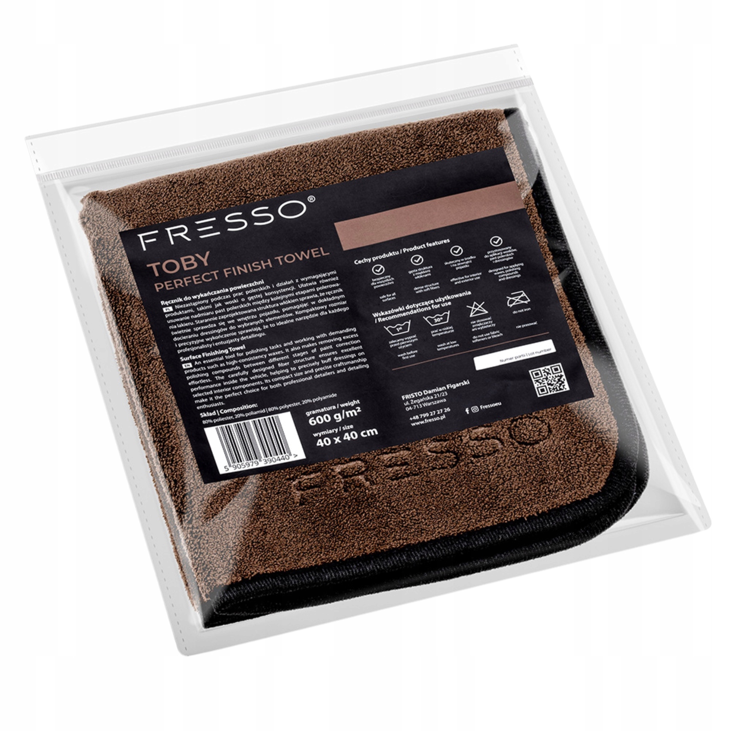Ręcznik do wycierania Fresso Toby Perfect Finish Towel 40x40cm