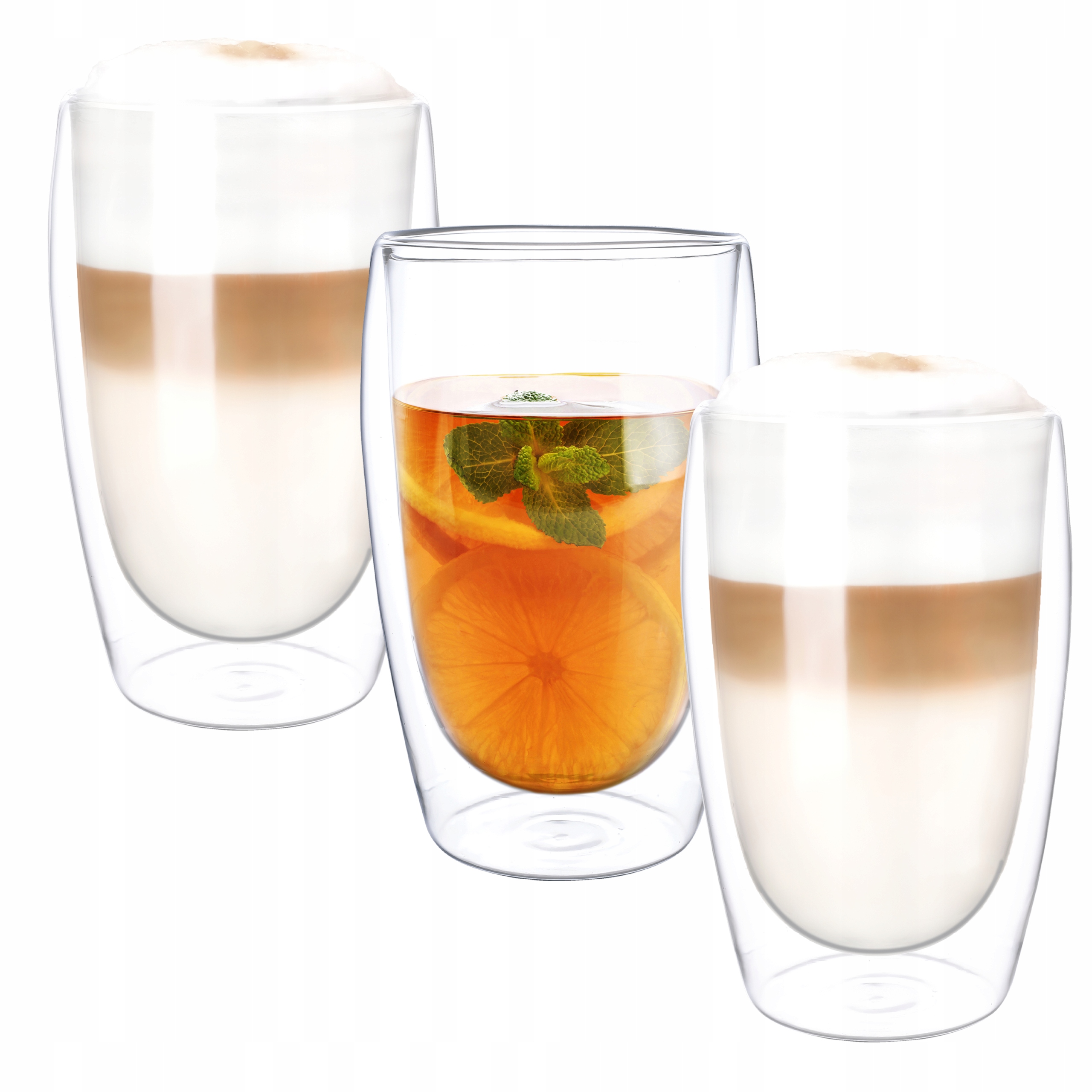 

3X Szklanka Termiczna Do Kawy Latte Drinków 450ml