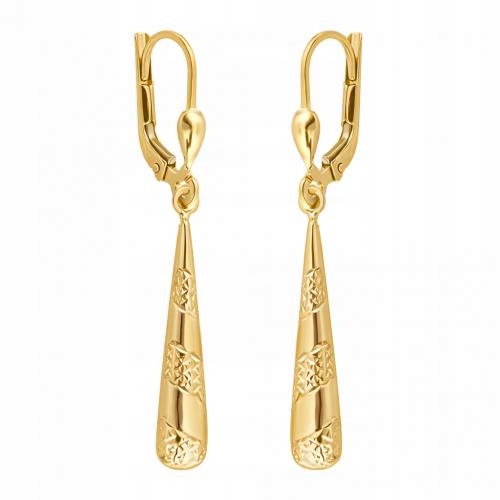 Nafukovací zlaté 585 náušnice s gravírováním dárek ke Dni matek