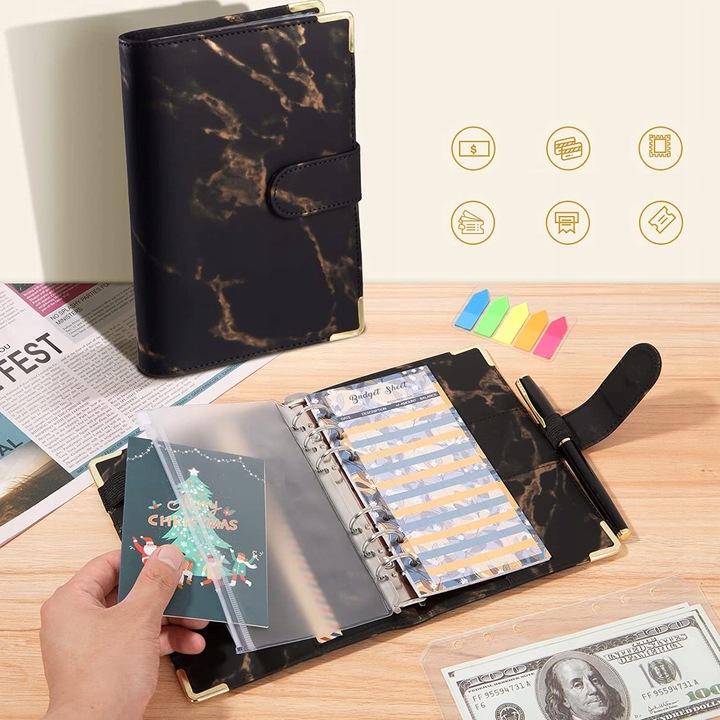 A6 SEGREGATOR BUDŻETOWY ORGANIZER WYDATKÓW ZESTAW PLANER PIENIĘŻNY PIENIĄDZ Rozmiar A6