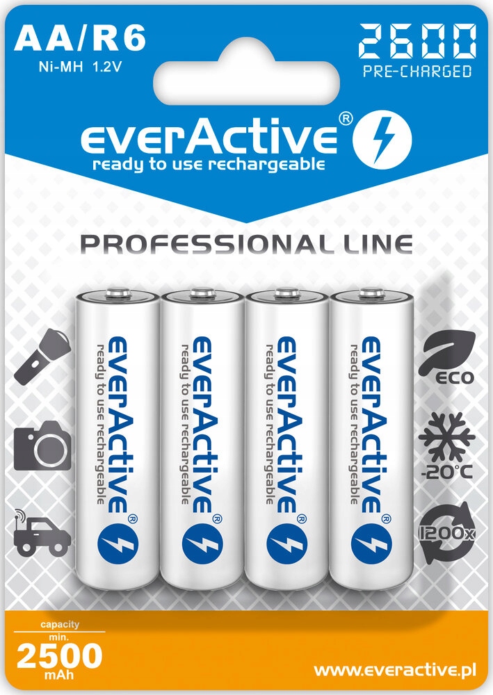 

4x Akumulatorki Aa R6 everActive Ni-MH 2600 mAh