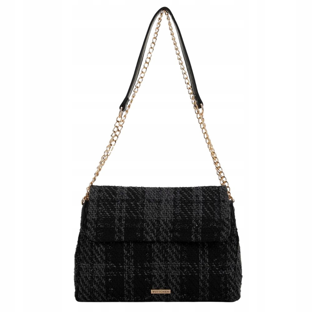 Černá kabelka přes rameno z tkaniny bouclé Wittchen 99-4Y-412-1