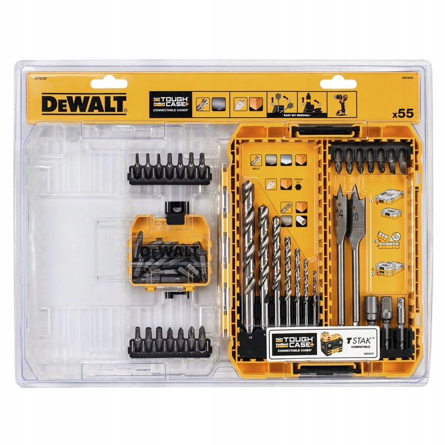 DT70757 DEWALT ZESTAW BITOW I WIERTEL 55szt CASE Marka DeWalt