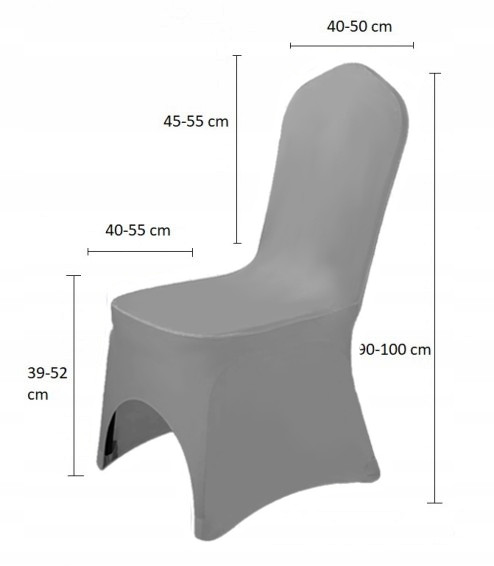 POKROWIEC NA KRZESŁO BANKIETOWY BANKIETOWE SZARY STALOWY ŚLUBNY ŚLUB Stan opakowania oryginalne