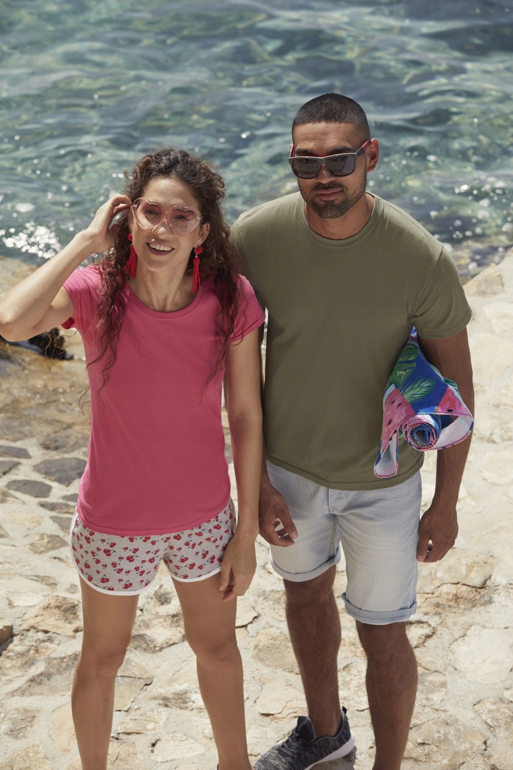 KOSZULKA DAMSKA FRUIT OF THE LOOM ROYAL BLUE XXL Dekolt okrągły