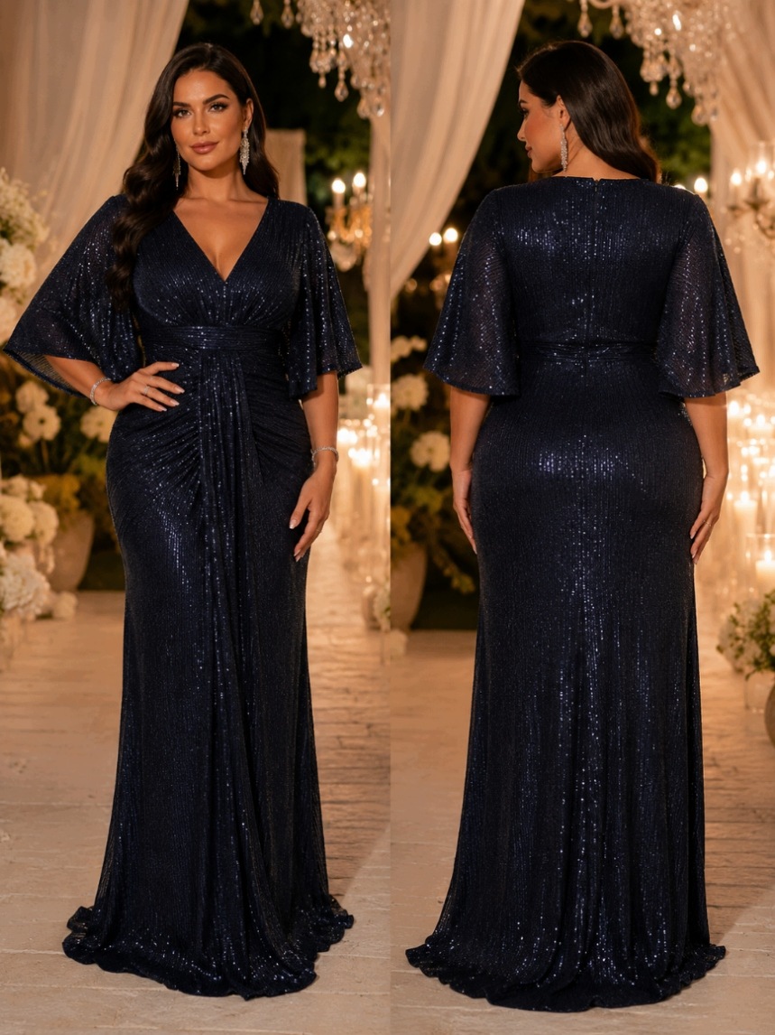 Flitrové Šaty Na Svatební Hostinu Plus Size 52