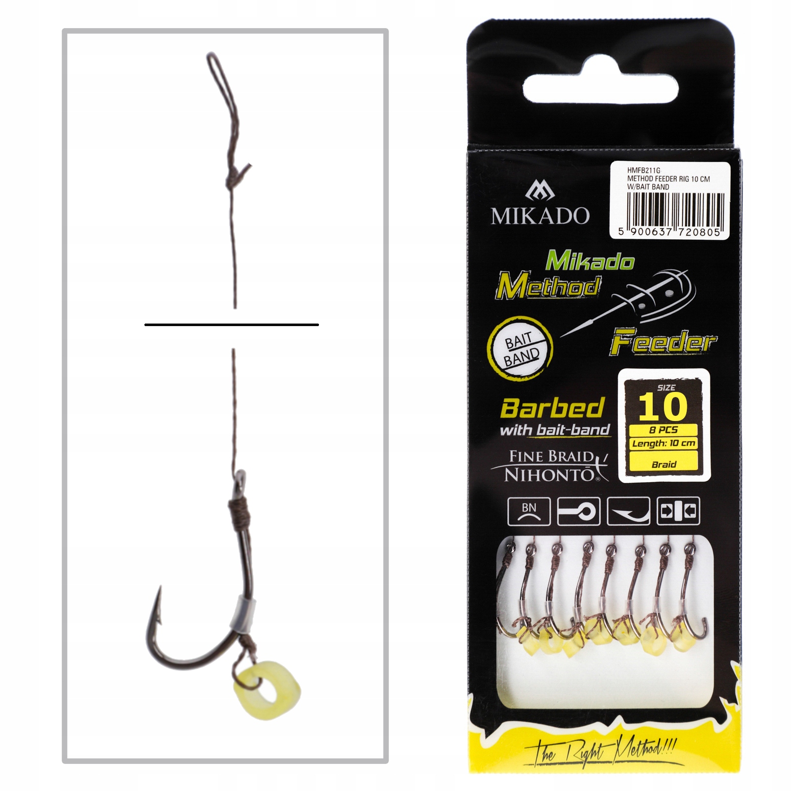 

Przypony Mikado method feeder 10 z gumką plecionka