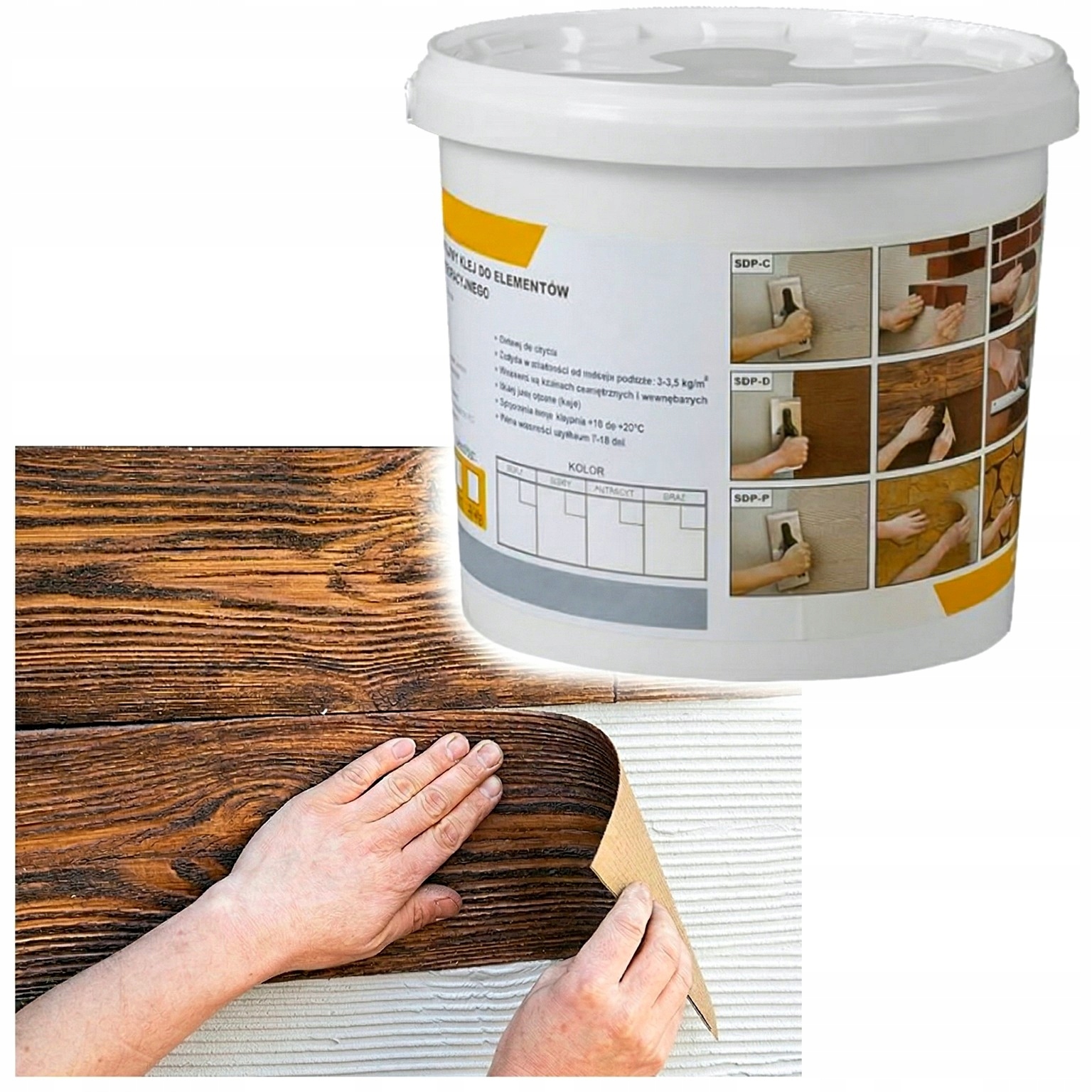 Elastický akrylový lepicí přípravek Sdp-kd pro lamely a fasádní desky, bílý, 20 kg