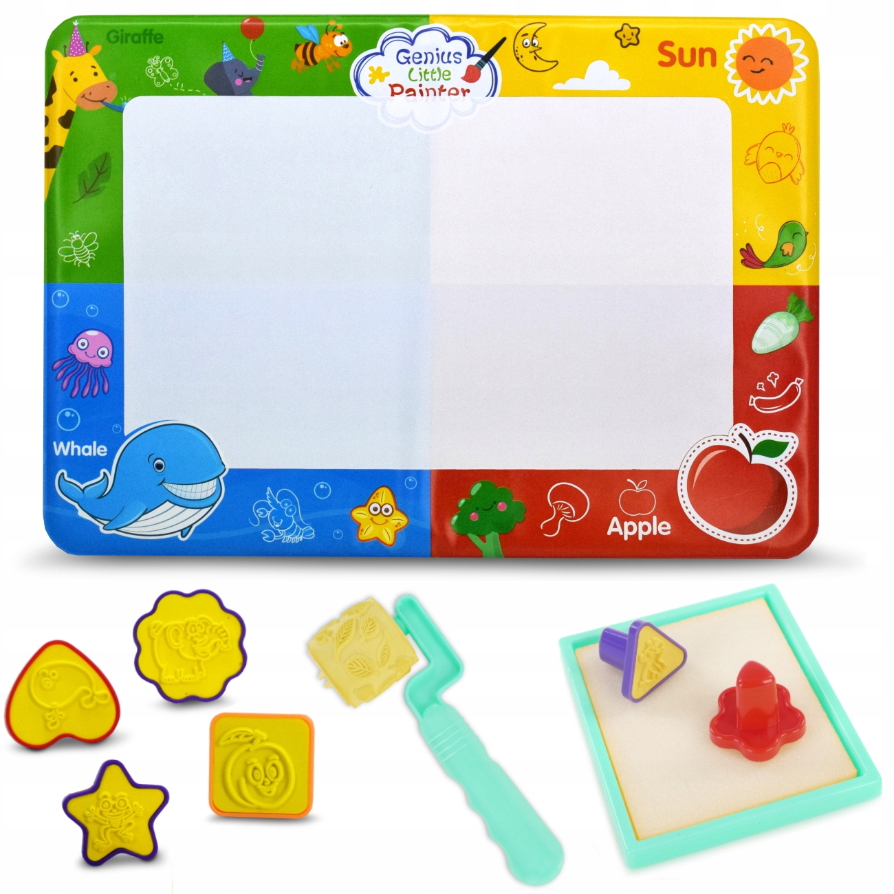 MATA WODNA DO MALOWANIA WODĄ PISAKI STEMPLE WAŁEK Materiał plastik