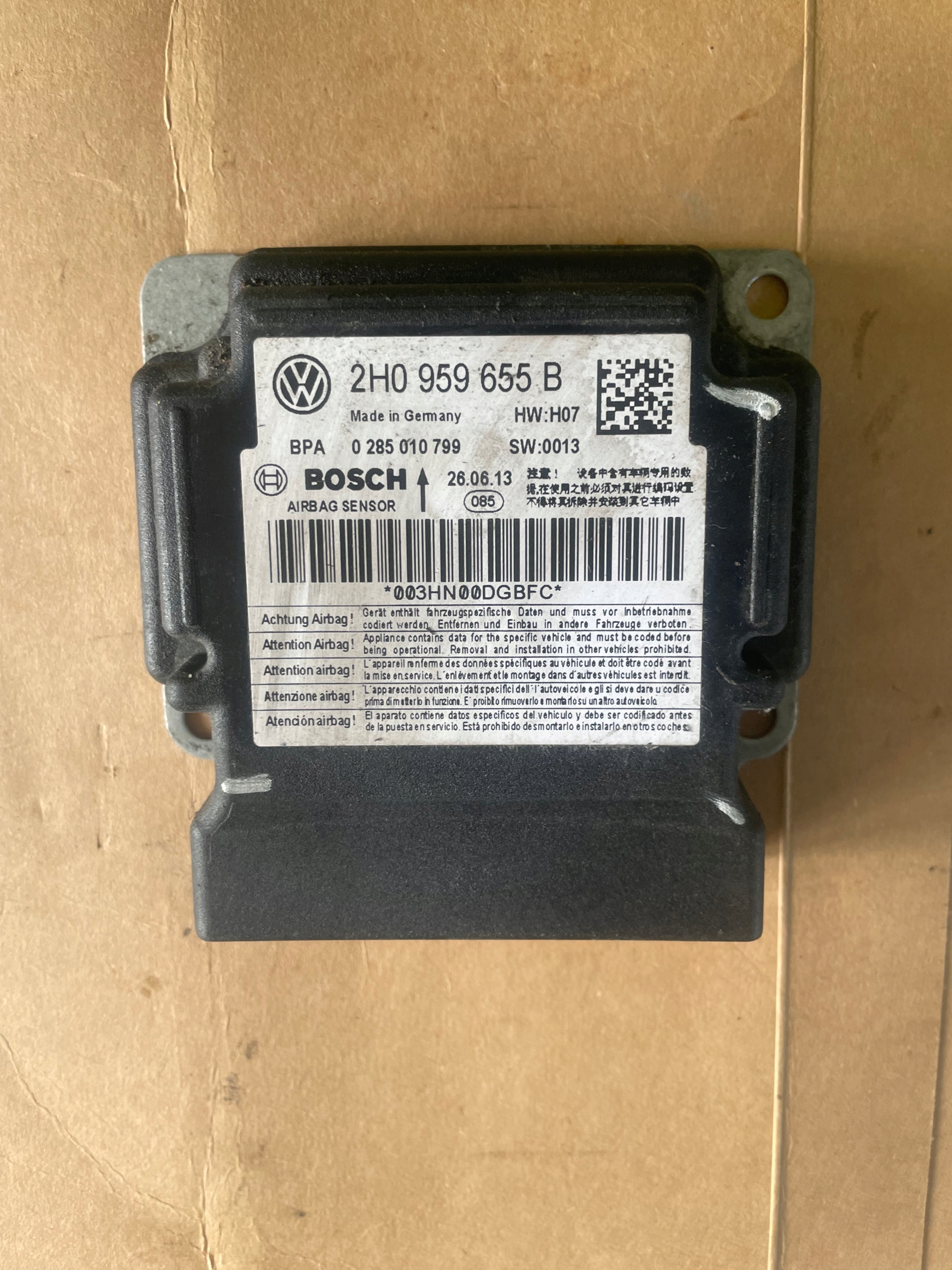 STEROWNIK SENSOR PODUSZEK VOLKSWAGEN OE 2H0959655B