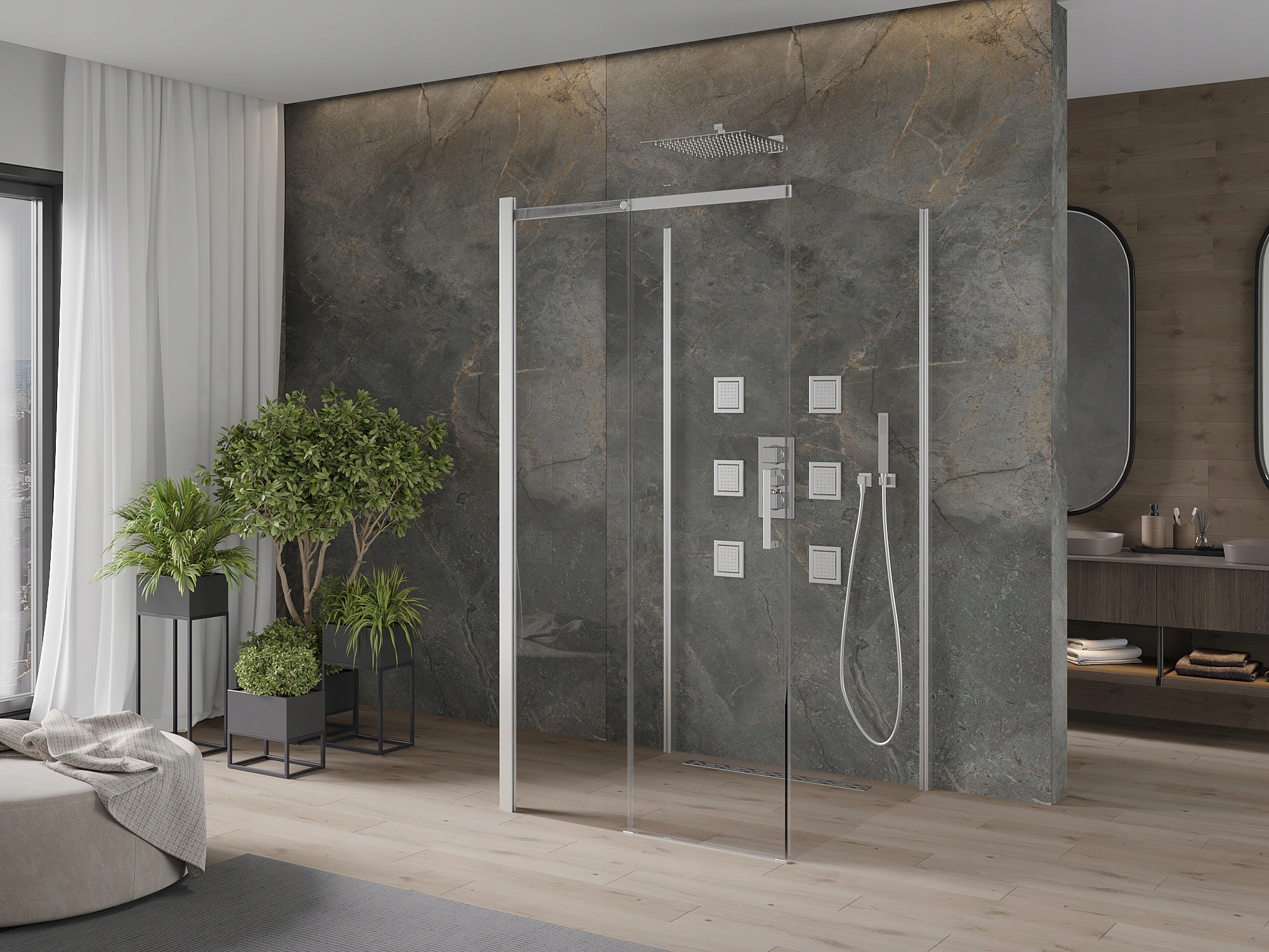 MEXEN OMEGA KABINA 3 ŚCIENNA PRYSZNICOWA 100 x 100 Marka Mexen