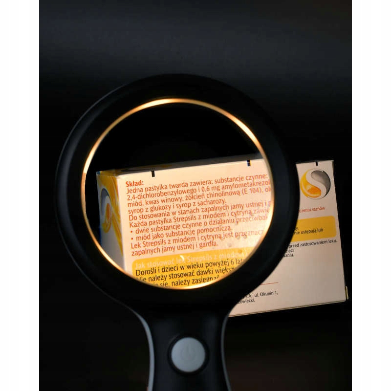 LUPA SZKŁO POWIĘKSZAJĄCE 10x Z PODŚWIETLENIEM 18 LED Marka Inna