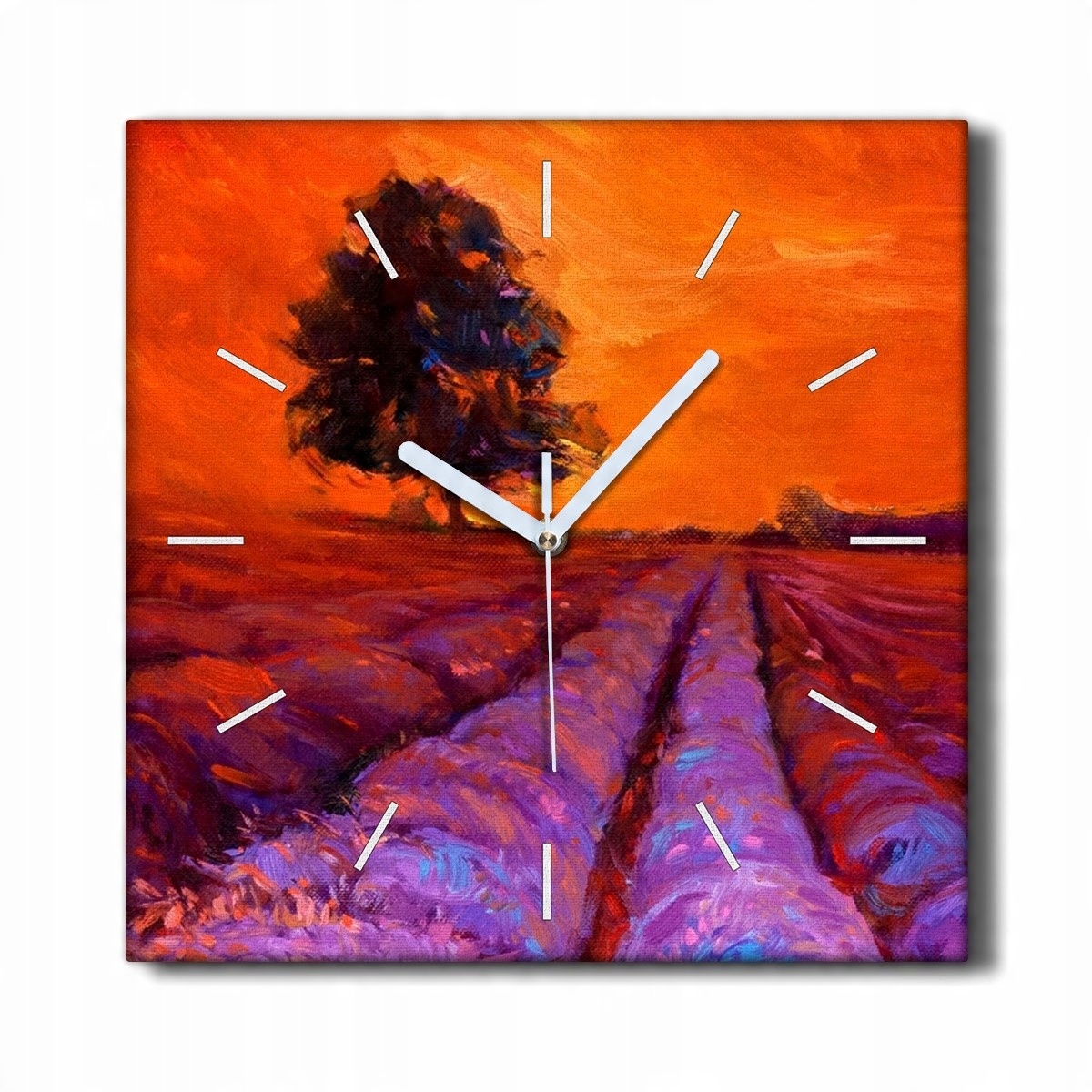 

Zegar na płótnie do kuchni 30x30 cm Kwiaty drzewo