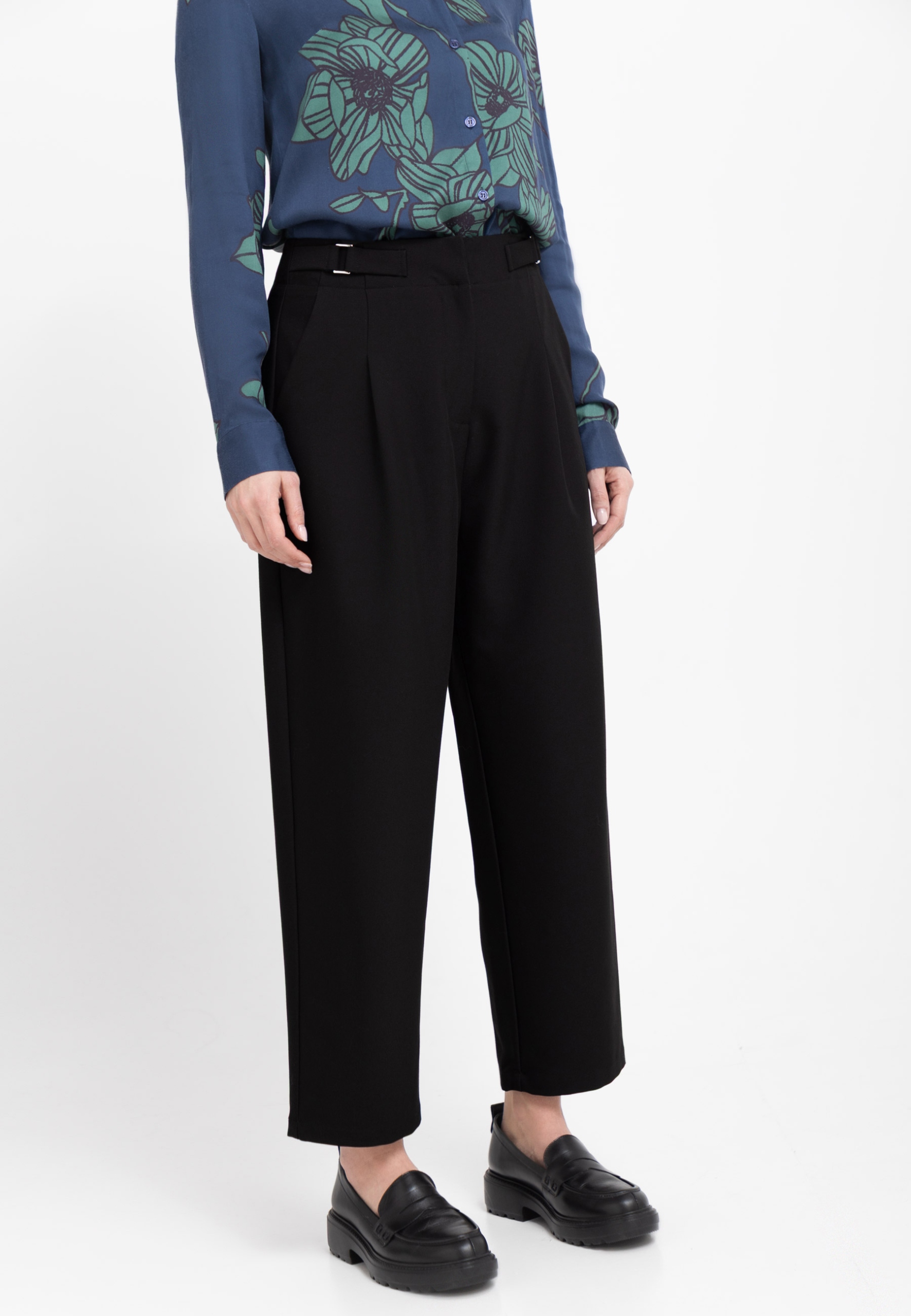 Dámské Kalhoty S Volnou Nohavicí Černé Volcnao R-isuma XL