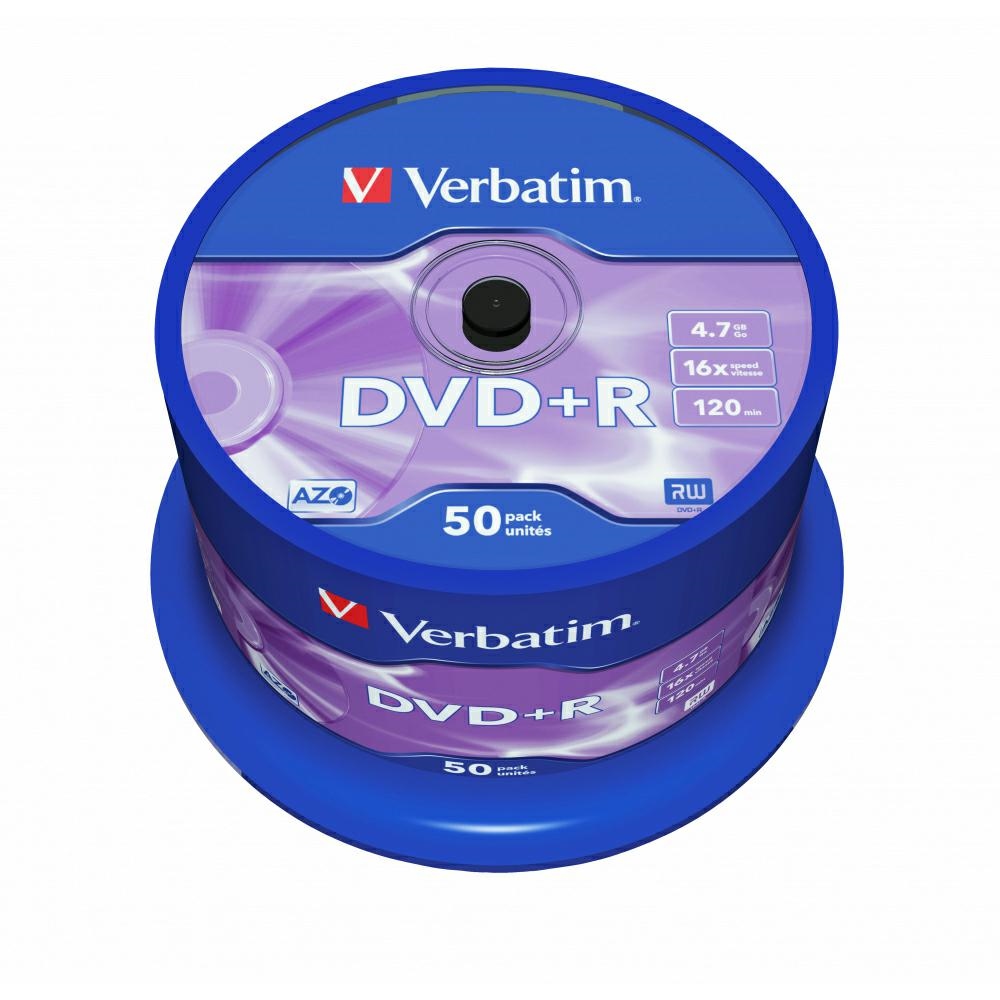 Dvd+r Verbatim 4,7GB 16X 50 Ks stříbrný 43550