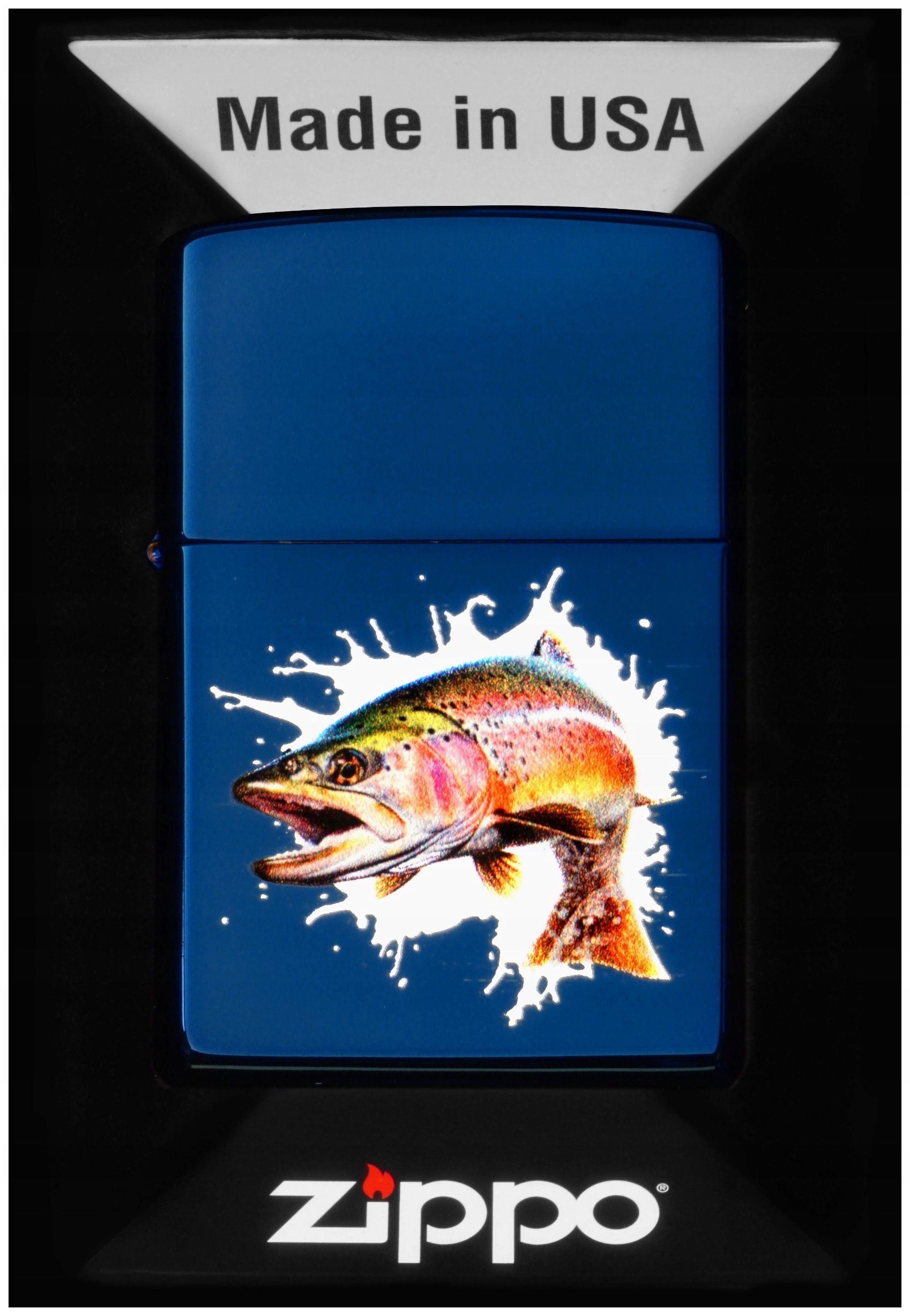 Zapalovač Zippo Jumping Fish Design 60007370 Větruodolný benzínový