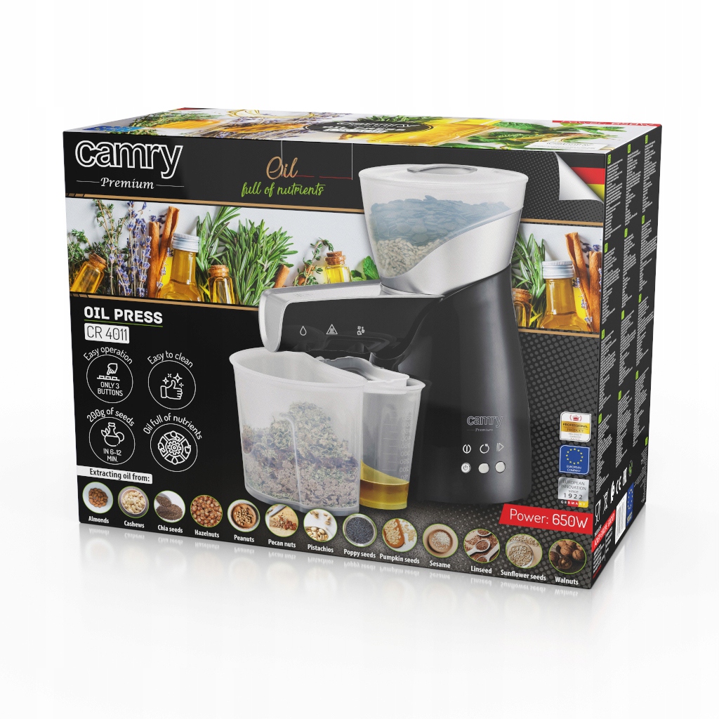 PRASA WYCISKARKA WYTŁACZARKA OLEJU na ZIMNO Z NASION ORZECHÓW PESTEK MAKU Odpływ soku do pojemnika na sok