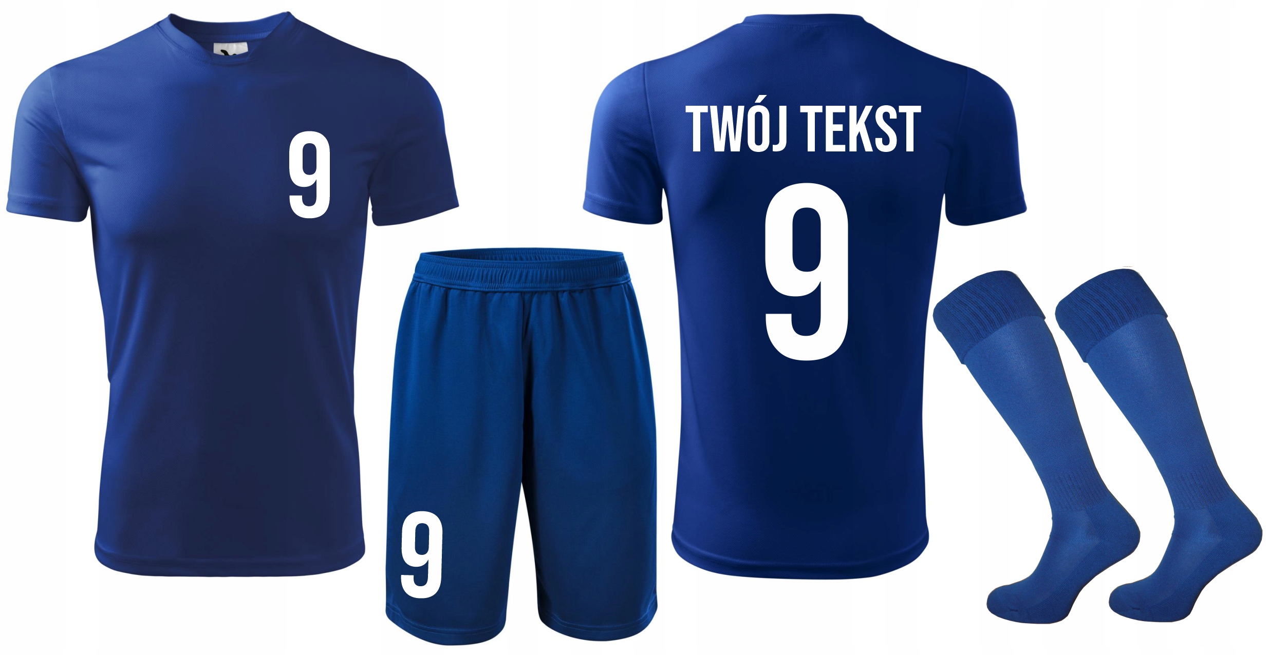 Strój piłkarski z własnym napisem i numerem personalizowanym nadrukiem 146