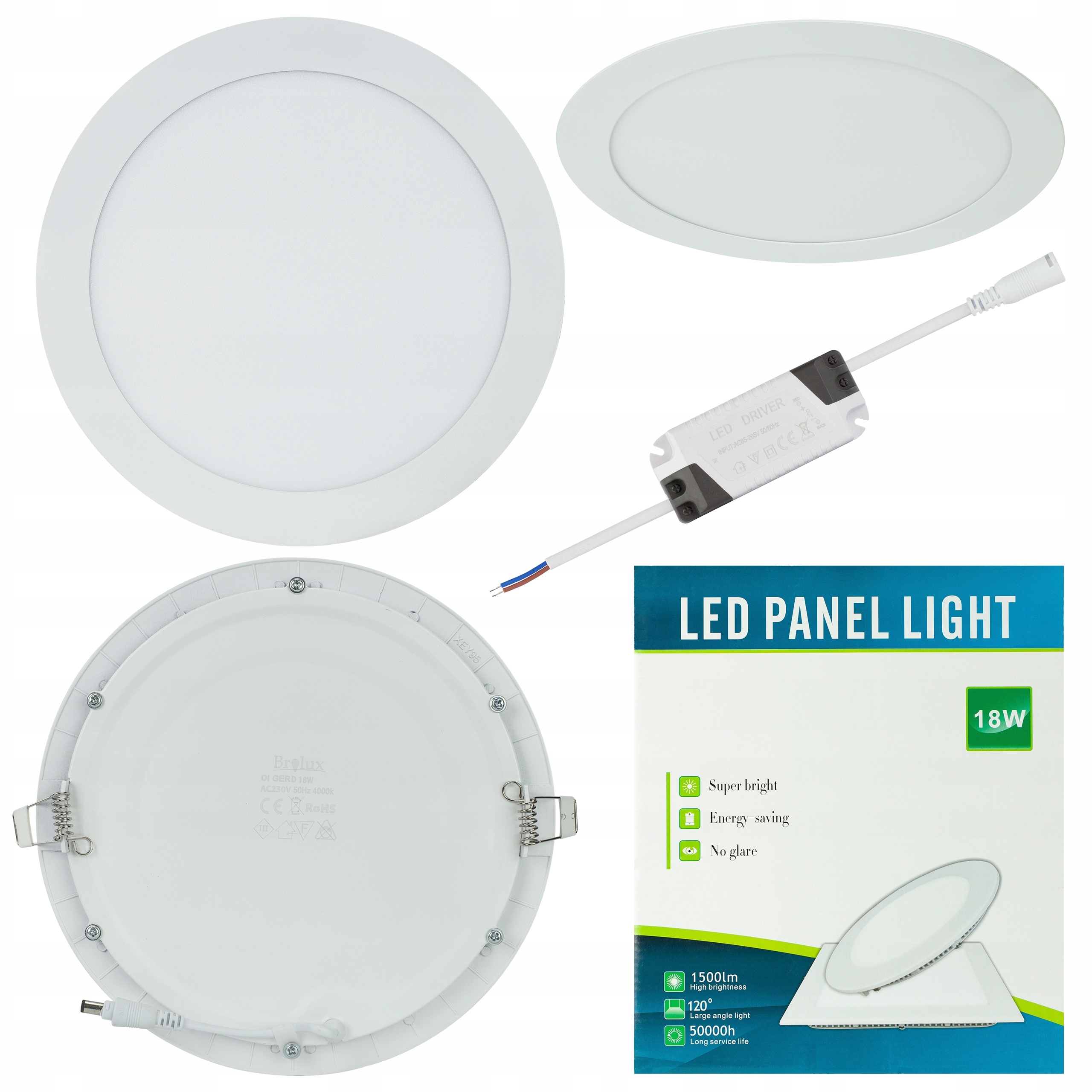 PANEL PLAFON LED OKRĄGŁY PODTYNKOWY 18W 1350LM