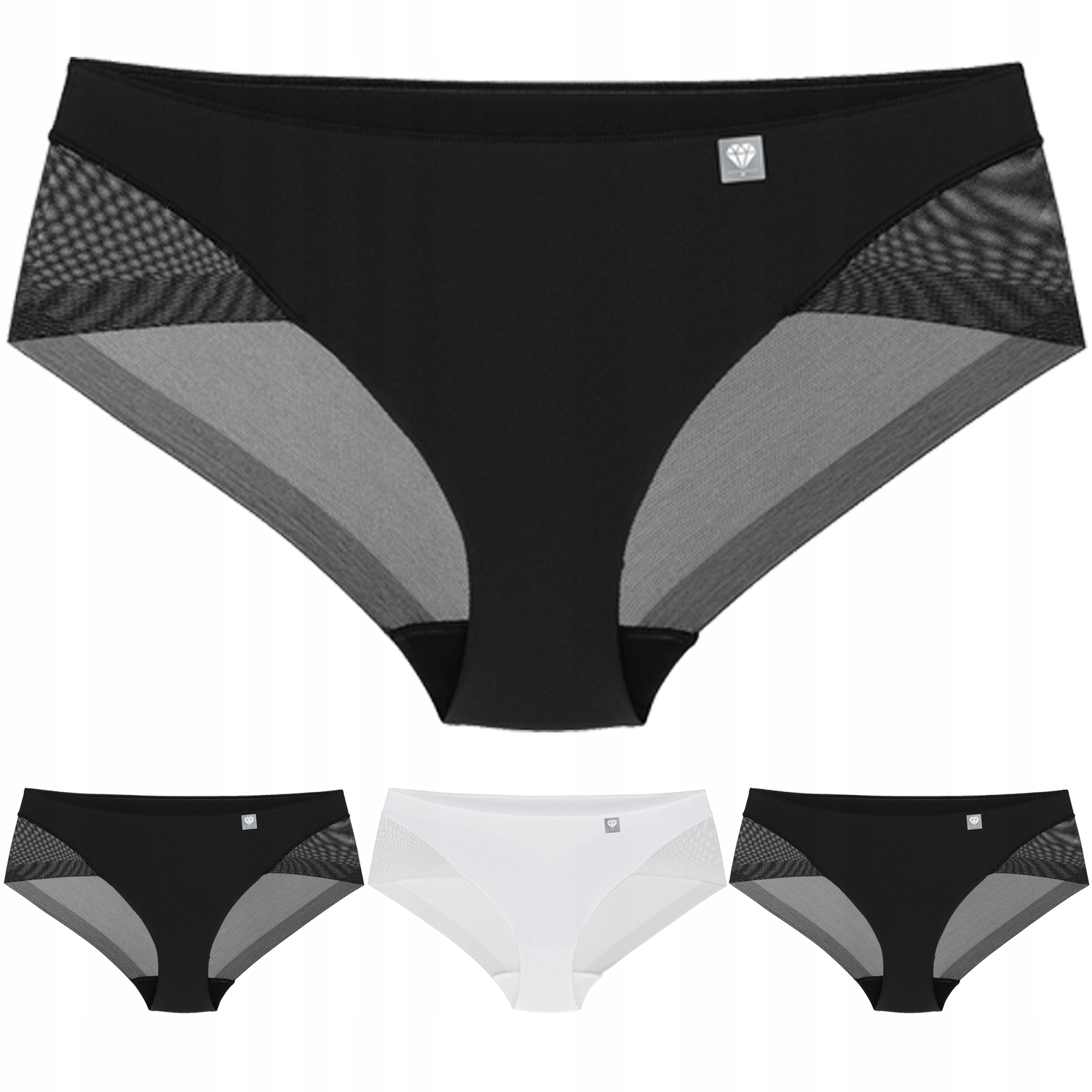 Wol-Bar Diamond 3517 3-pack černá-černá-bílá L Kalhotky kalhotky