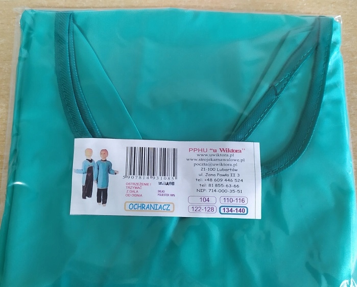 Fartuch plastyka fartuszek ochronny rękaw 134-140 Szerokość produktu 100 cm