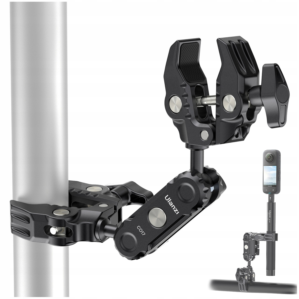 Držák Magic Arm Svěrák Klips Svorka Hlavice 1/4 pro kameru fotoaparátu telefonu