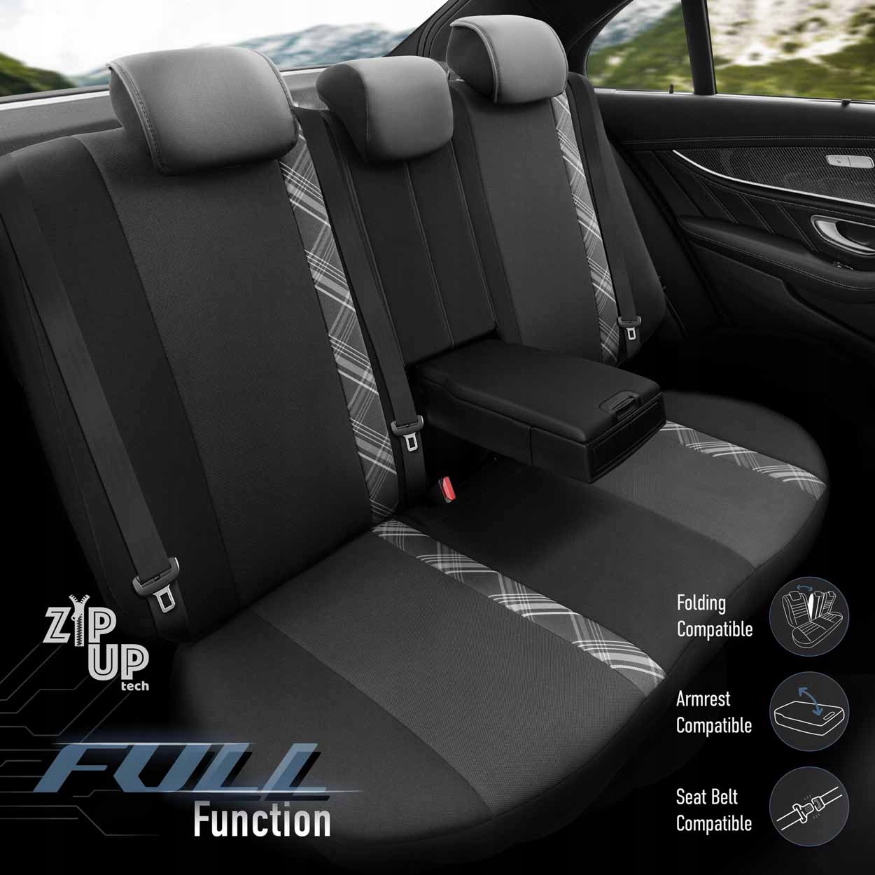 CZARNE POKROWCE SAMOCHODOWE NA FOTELE DO AUTA Alfa Romeo 156, 159, Giulia Model OT86747