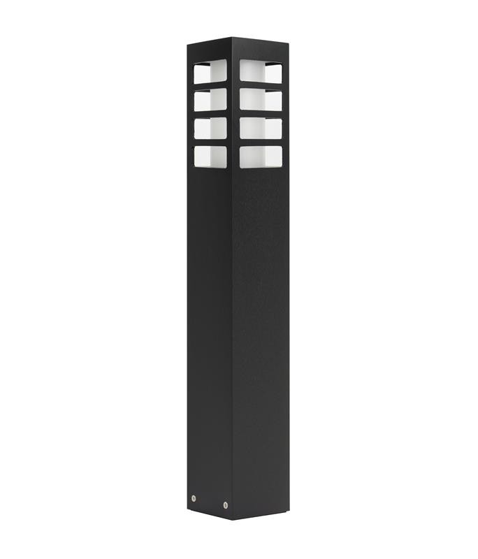 Štvorcový osvetľovací stĺpik vodotesný E27 50 cm, čierny