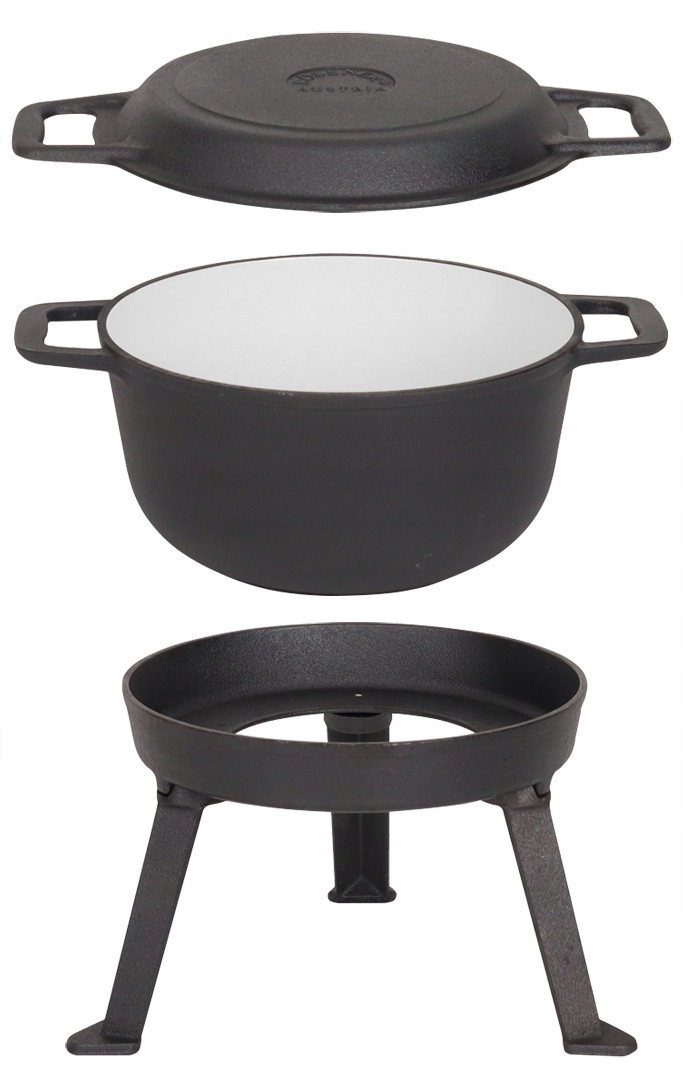 Kociołek Garnek Żeliwny Węgierski Myśliwski 5L 3w1