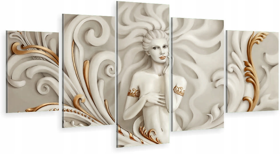 

Tryptyk 5-CZĘŚCI Na Ścianę bogini kobieca figura