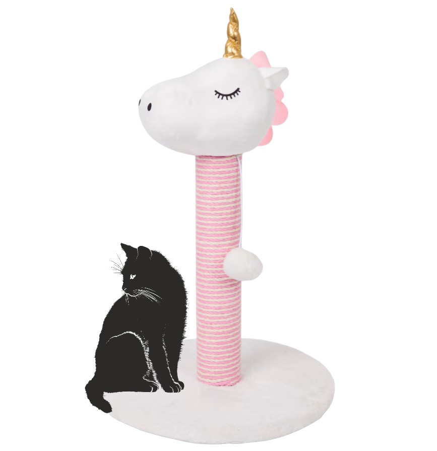 Škrabadlo pro kočky Jednorožec Stabilní s závěsným míčem Ø 34 x 48 cm