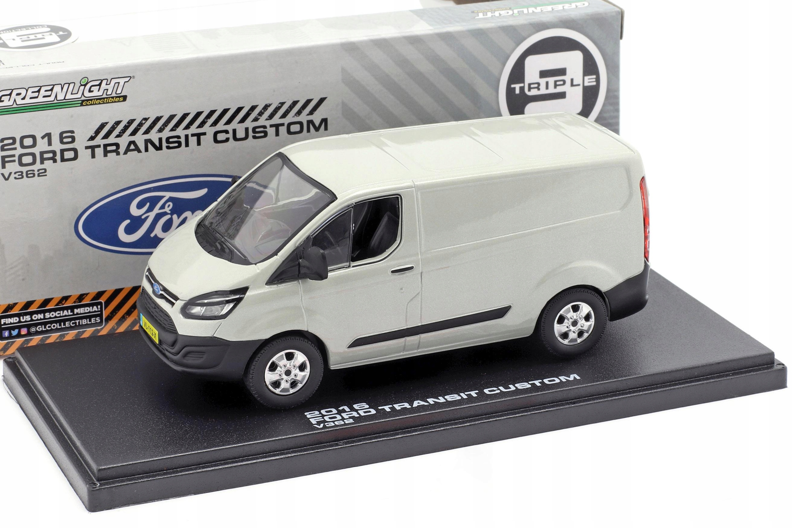 Greenlight 2016 Ford Transit Custom (V362) Moondust Silver 1:43