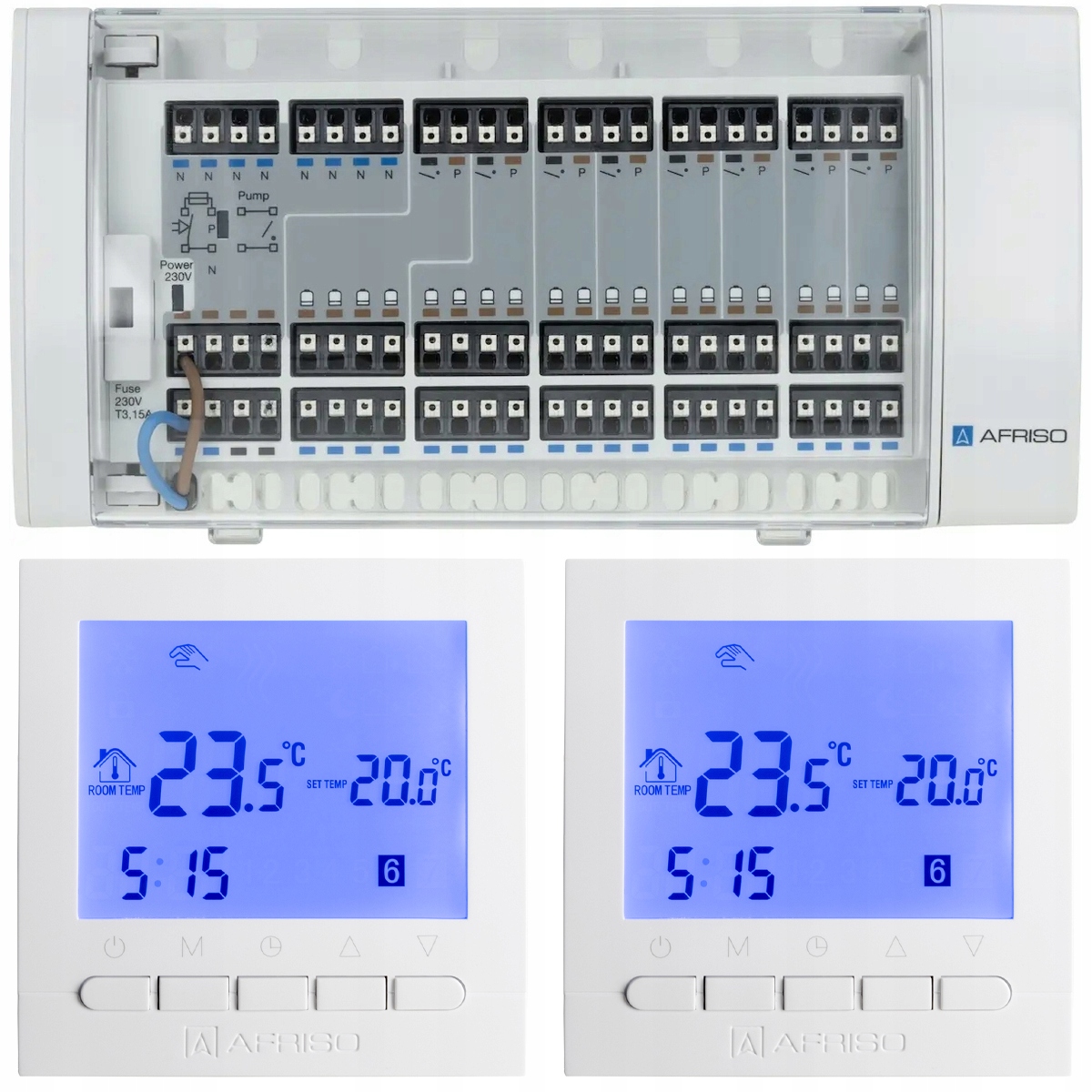 Sada Na Podlahové Vykurovanie Afriso Lišta 2x Regulátor Teploty 230