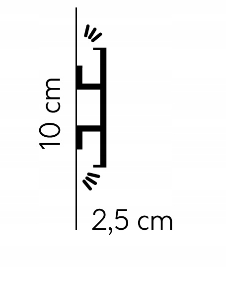 LISTWA SUFITOWA OŚWIETLENIOWA QL017. PRZYSUFITOWA Wysokość 100 mm