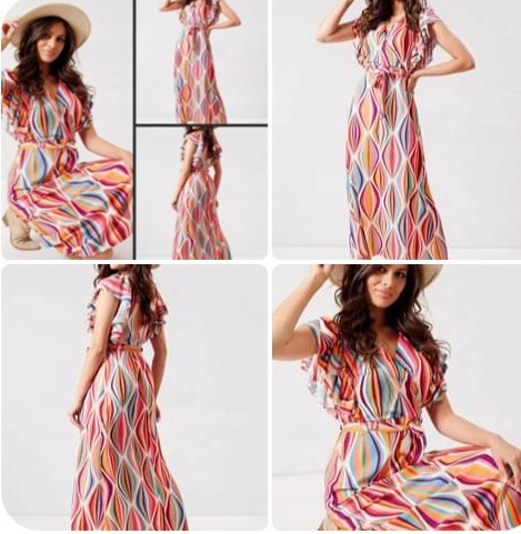 Šaty Béžová Midi Model 0672 Lalous velikost S