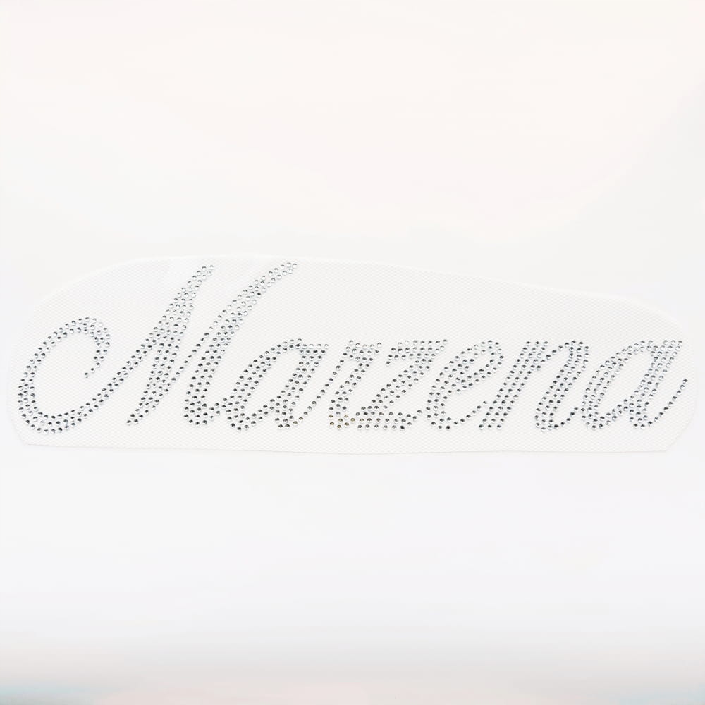 Naprasowanka na odzież z cyrkoniami - Imię Marzena 26,8 x 7 cm