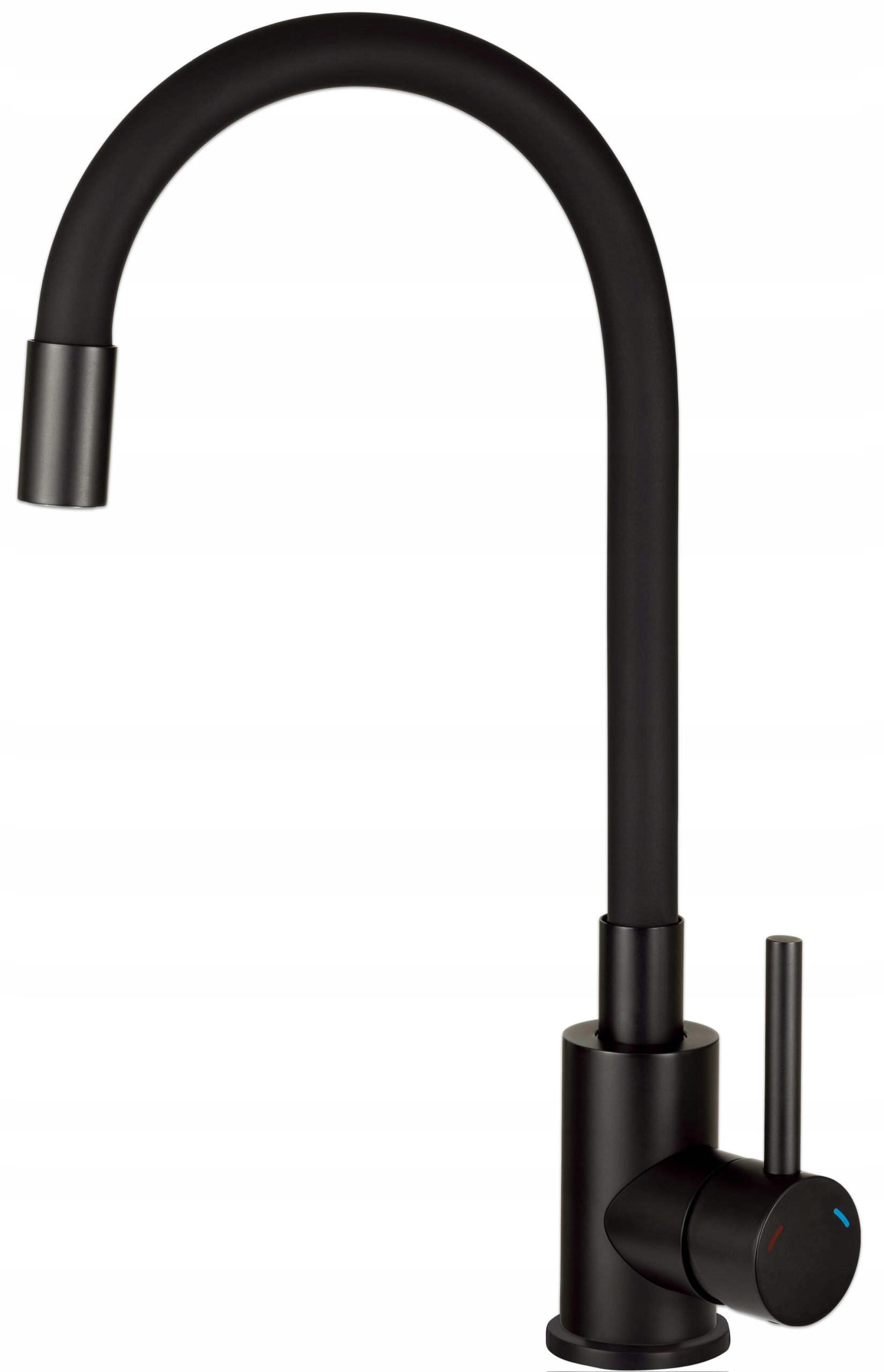 Bateria Zlewozmywakowa Kuchenna Stojąca Gięta Wylewka Czarna Deante