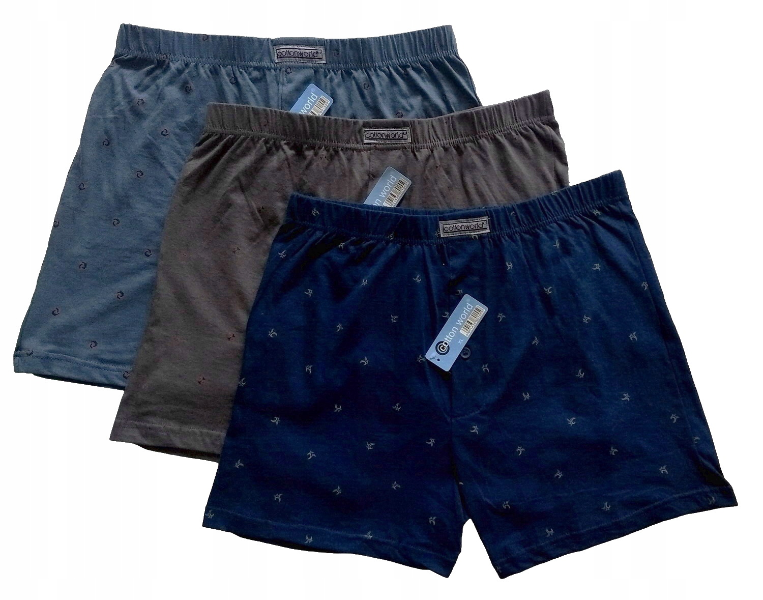 

3 Pary! bokserki majtki męskie 100% Cottonworld- M