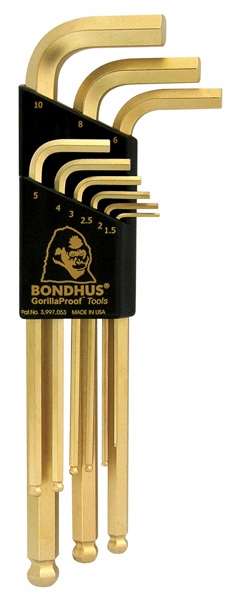 

Bondhus Zestaw imbusów 1,5-10, długie, z kulką