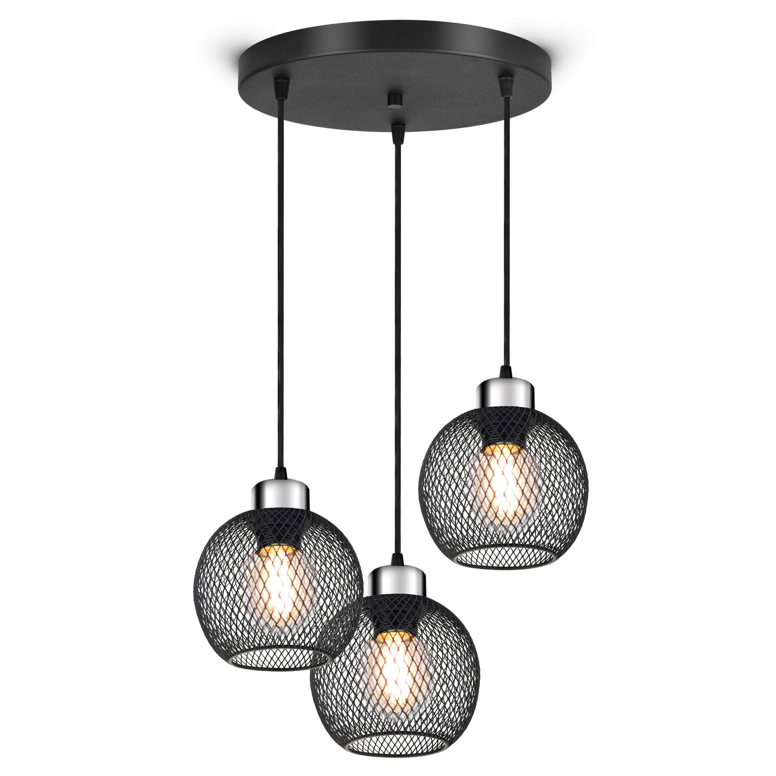 Stropní Svítidlo Závěsný lustr Vintage Loft Reflektor 444-EZ3 E27 ze síťoviny