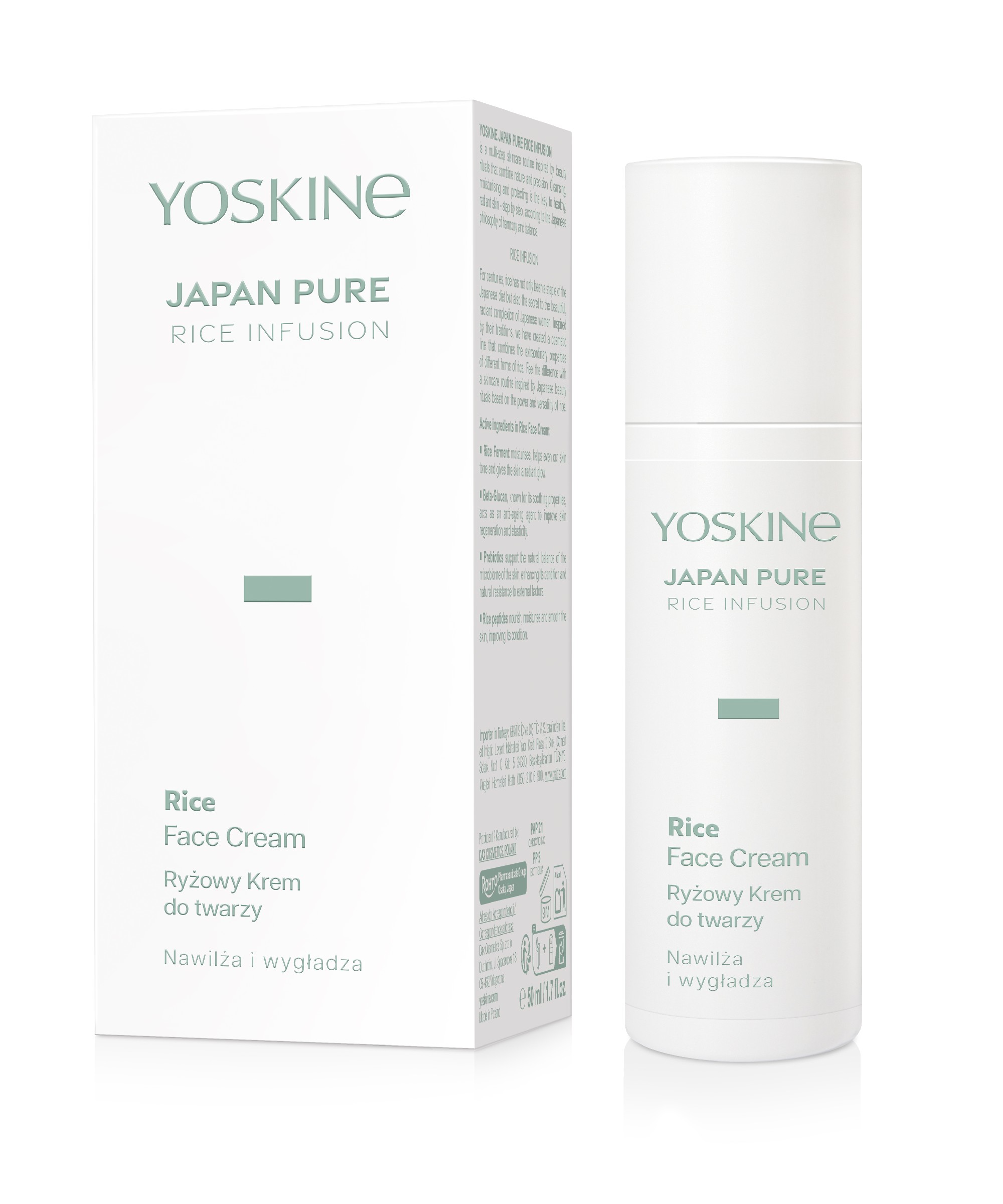 Yoskine Japan Pure Rice Infusion Rýžový krém na obličej, hydratační a vyhlazující