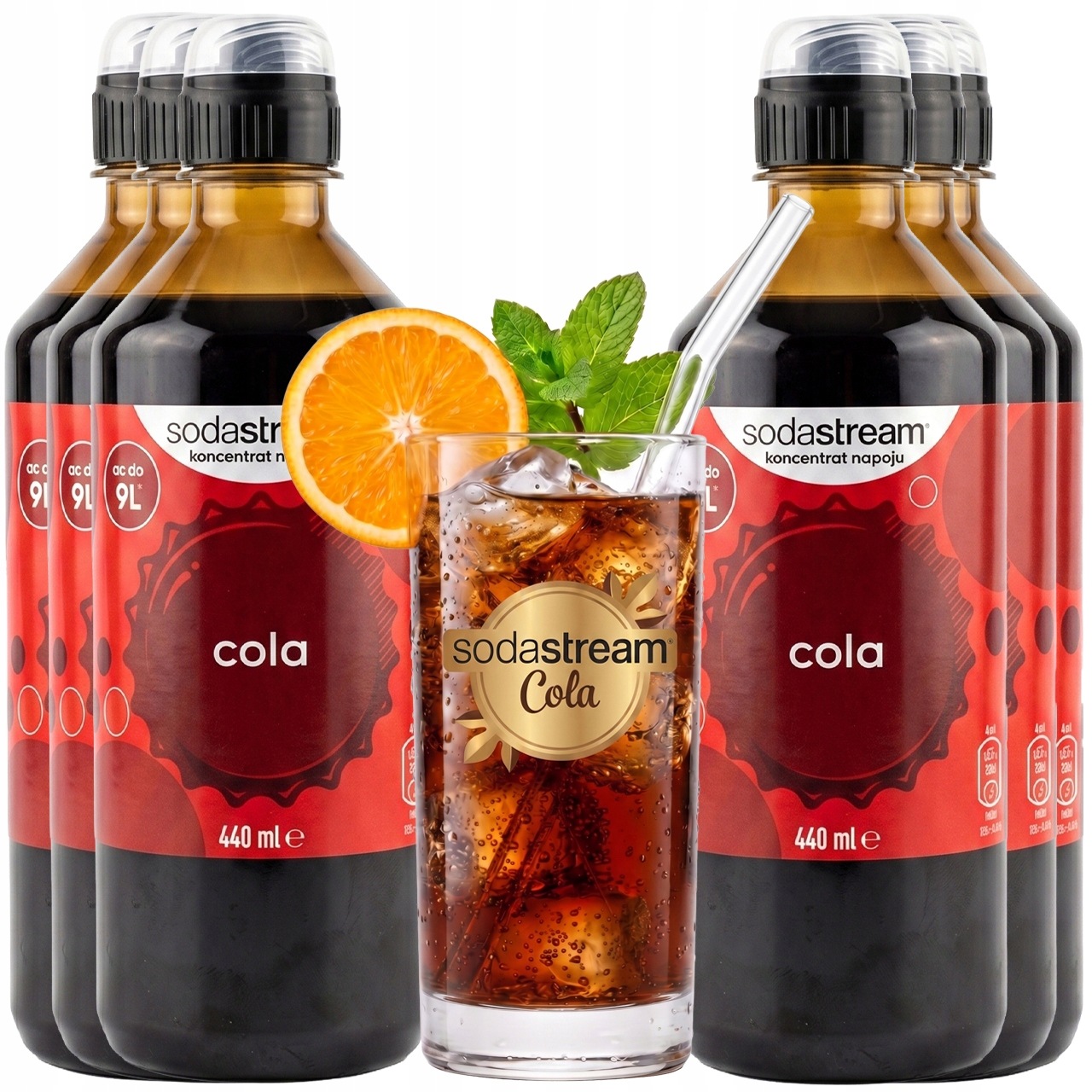 6 x Sirup Sodastream Koncentrát Cola Classic Do Saturatoru 9L Nápoje s 440 ml