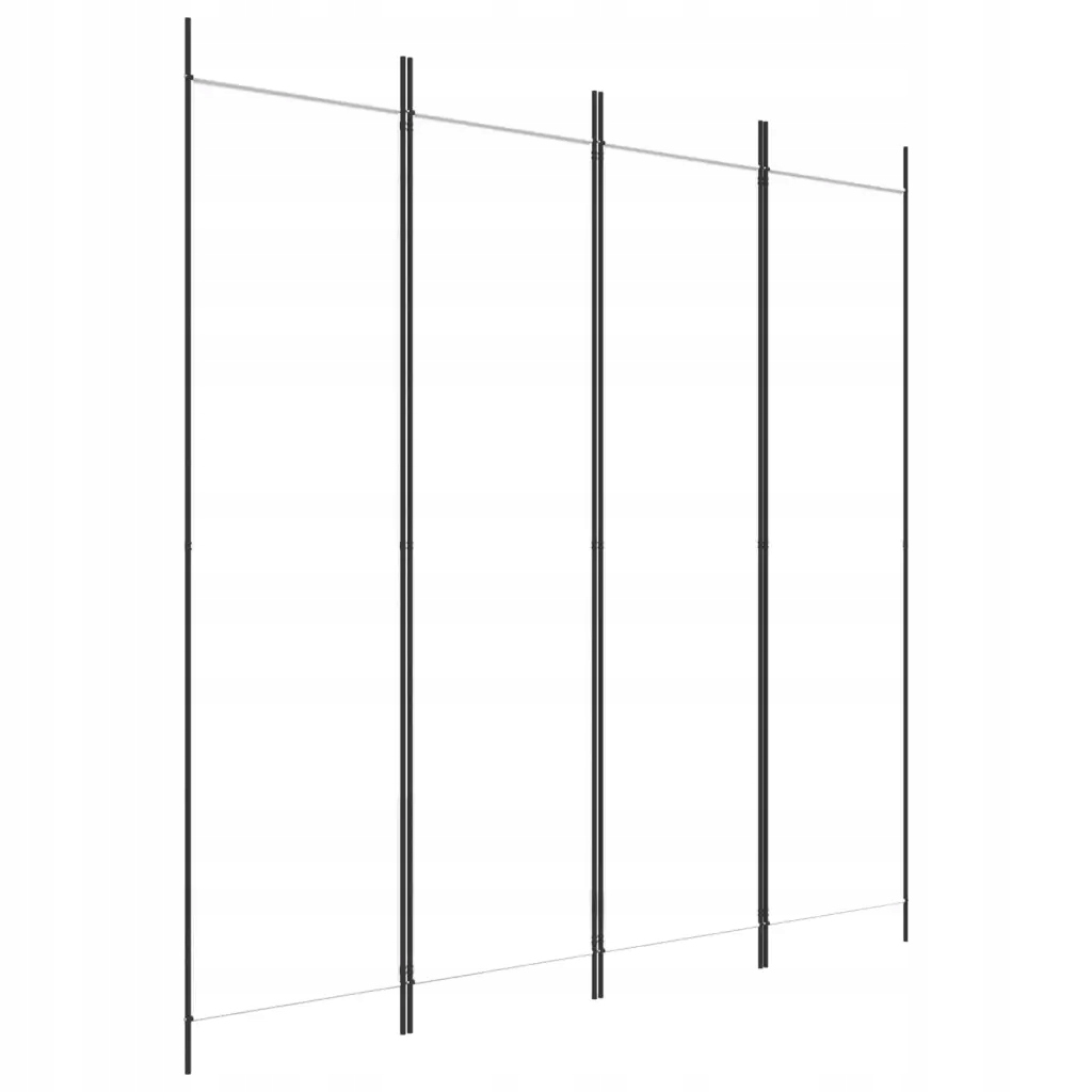 Parawan 4-panelowy, biały, 200x200 cm, tkanina