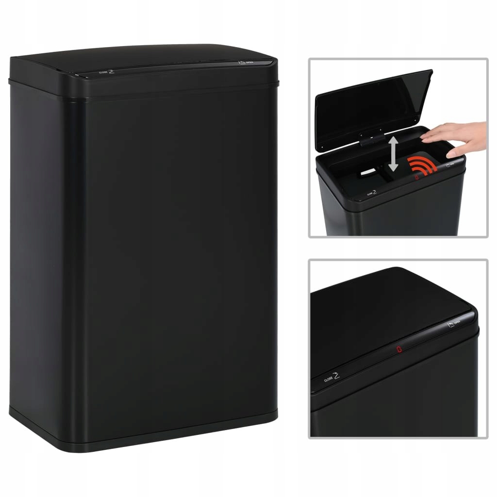 

Automatyczny kosz na śmieci z czujnikiem, czarny,