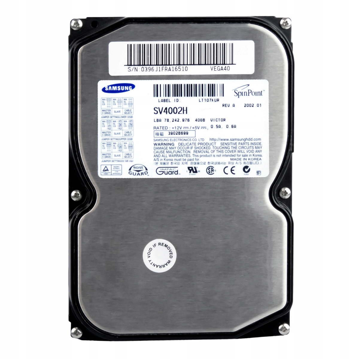 Samsung SpinPoint V40 40GB 5,4K Ata 3,5'' SV4002H