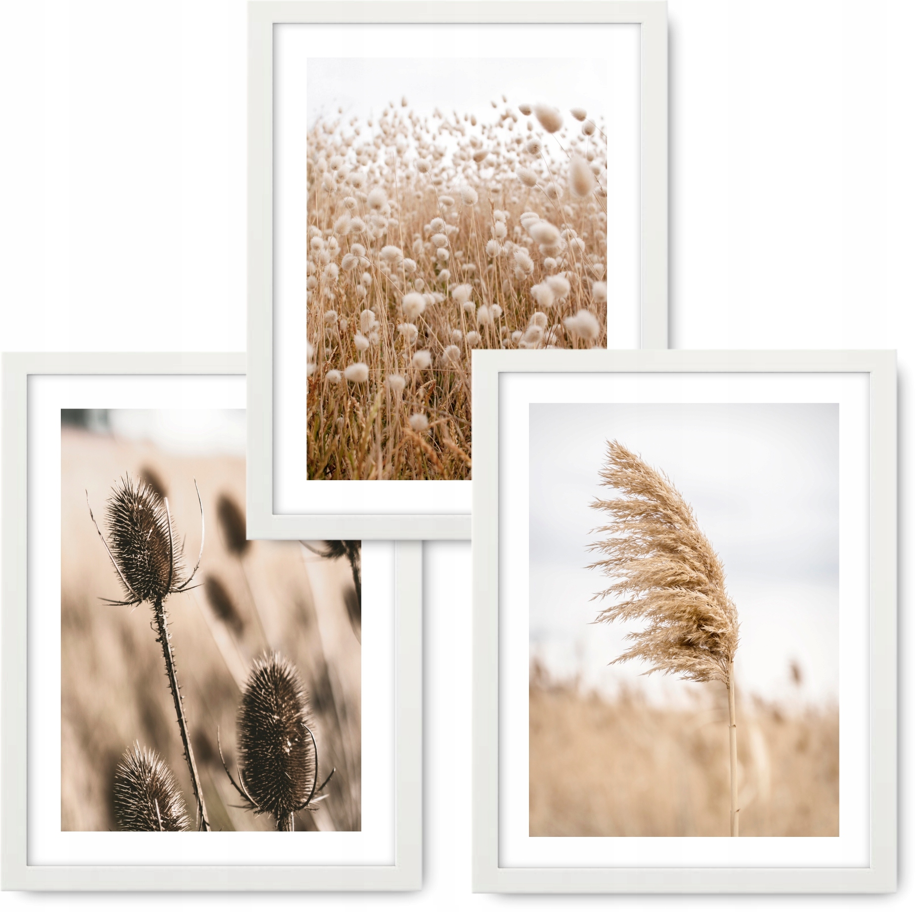 Boho 3 obrazy 43x53 Béžová Příroda rám Ikea #14